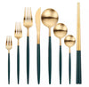 Luxury Green and gold flatware - Little Marylebone